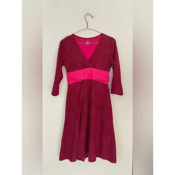 Patagonia Wrap Style Dress Pink Print Fit and Flare Smal - Picture 6 of 8